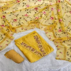 Chanderi Suit, Fabric Chanderi silk