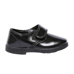 Unisex Synthetic Leather Kids School Derby Velcro Shoes
