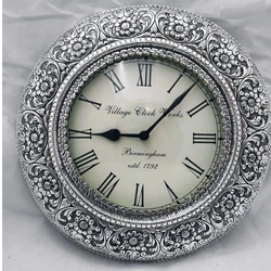 Silver Wall Clock