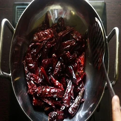 Fried Red Chilli, Tastefully, yummy, peanuts made