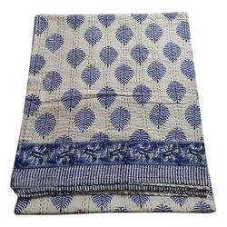 Kantha blanket king size, handmade and comfortable