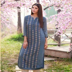 Beautiful Flowy Light Weight Chinon Semi Formal Kurtis