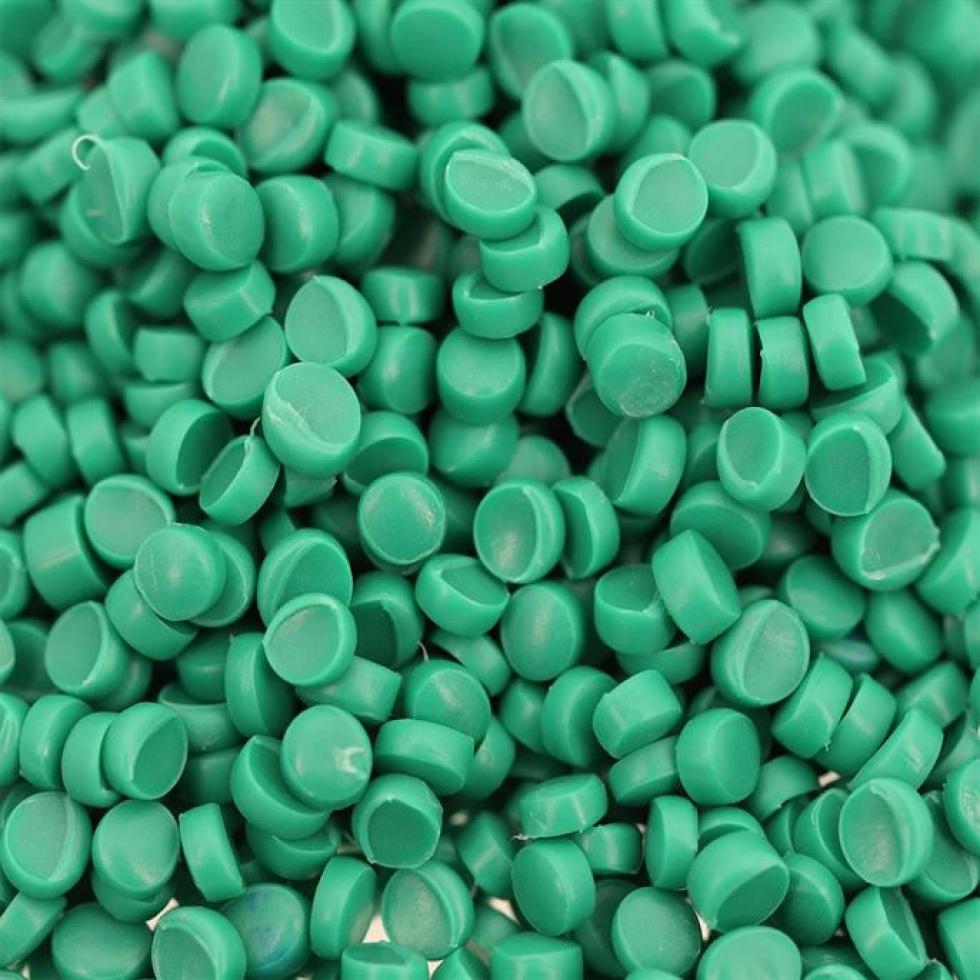 Biodegradable Plastic Green Granule Image