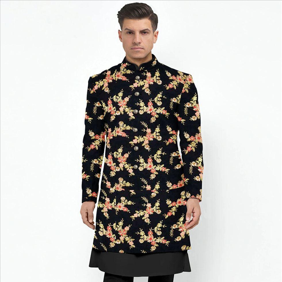 Black Velvet Sherwani Image