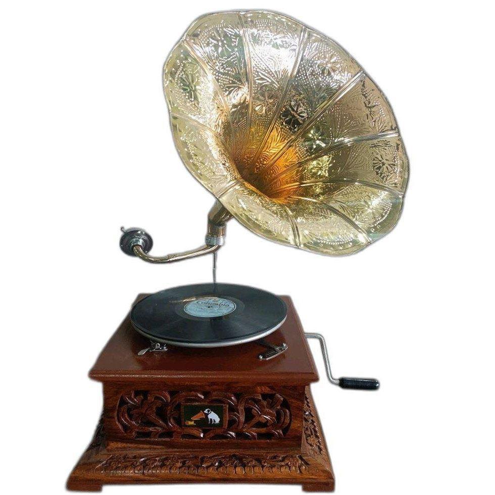 Brass Gramophone Wooden  Image