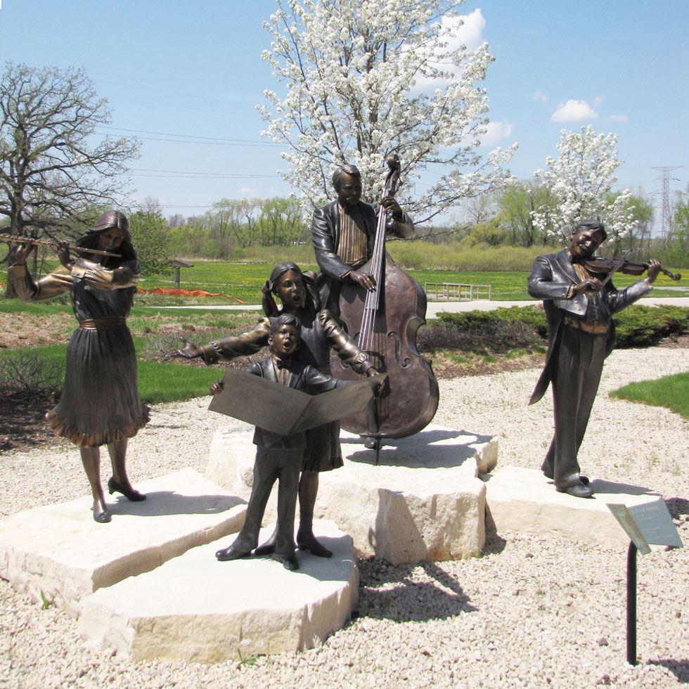 Bronze Musician Statue Image