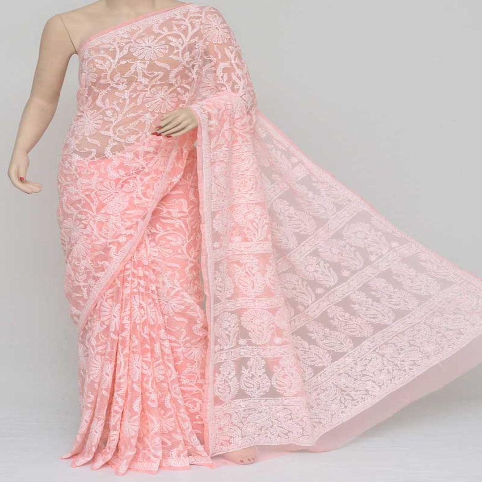 Chikan Embroidery Saree Image