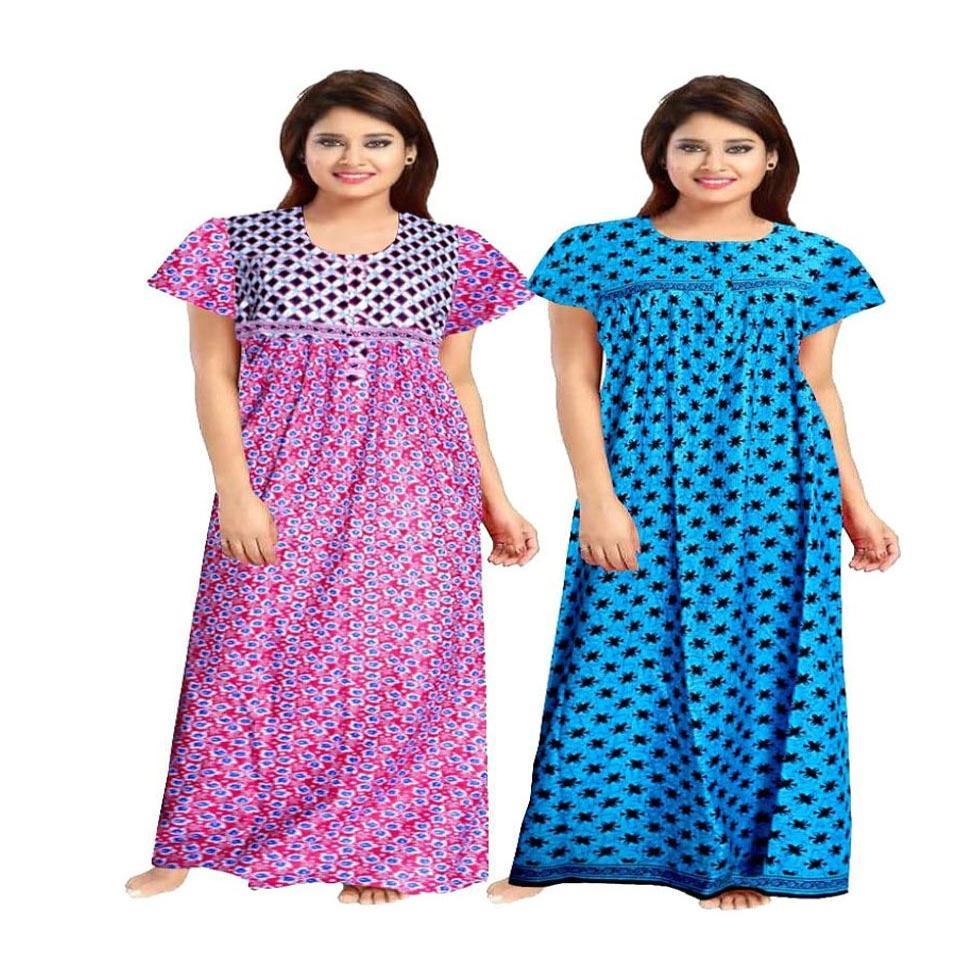 Cotton Multicolor Nighty Image