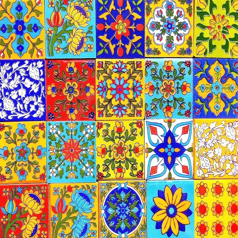 Multicolor Glossy Ceramic Tile Image