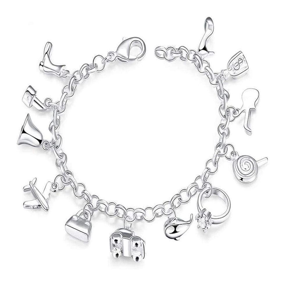 Designer Charm Silver Bracelet Image