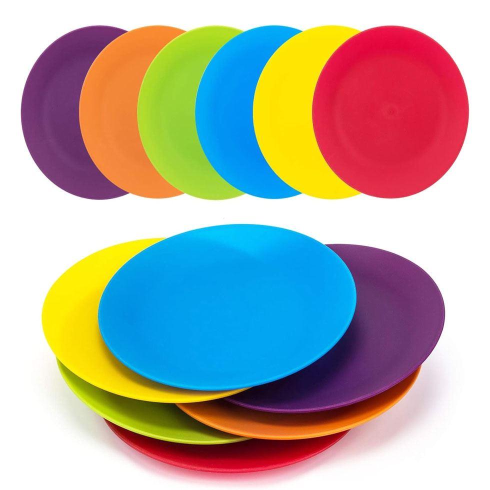 Dinner Multicolor Plastic Plate Image