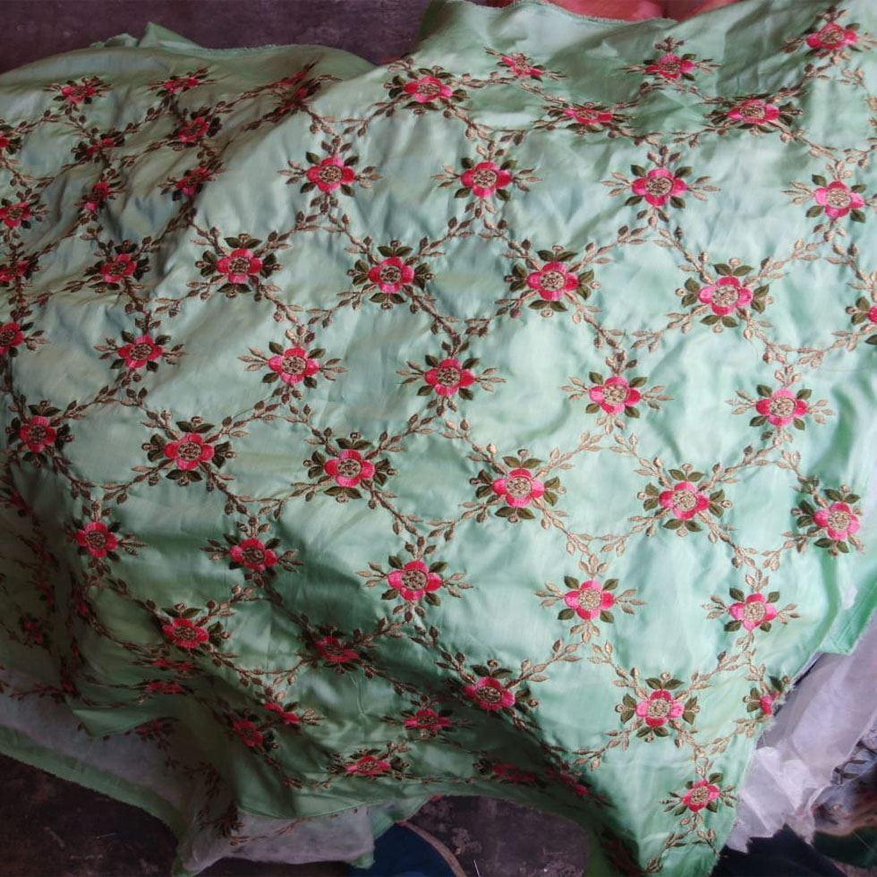 Embroidered Jalpari Fabric Image