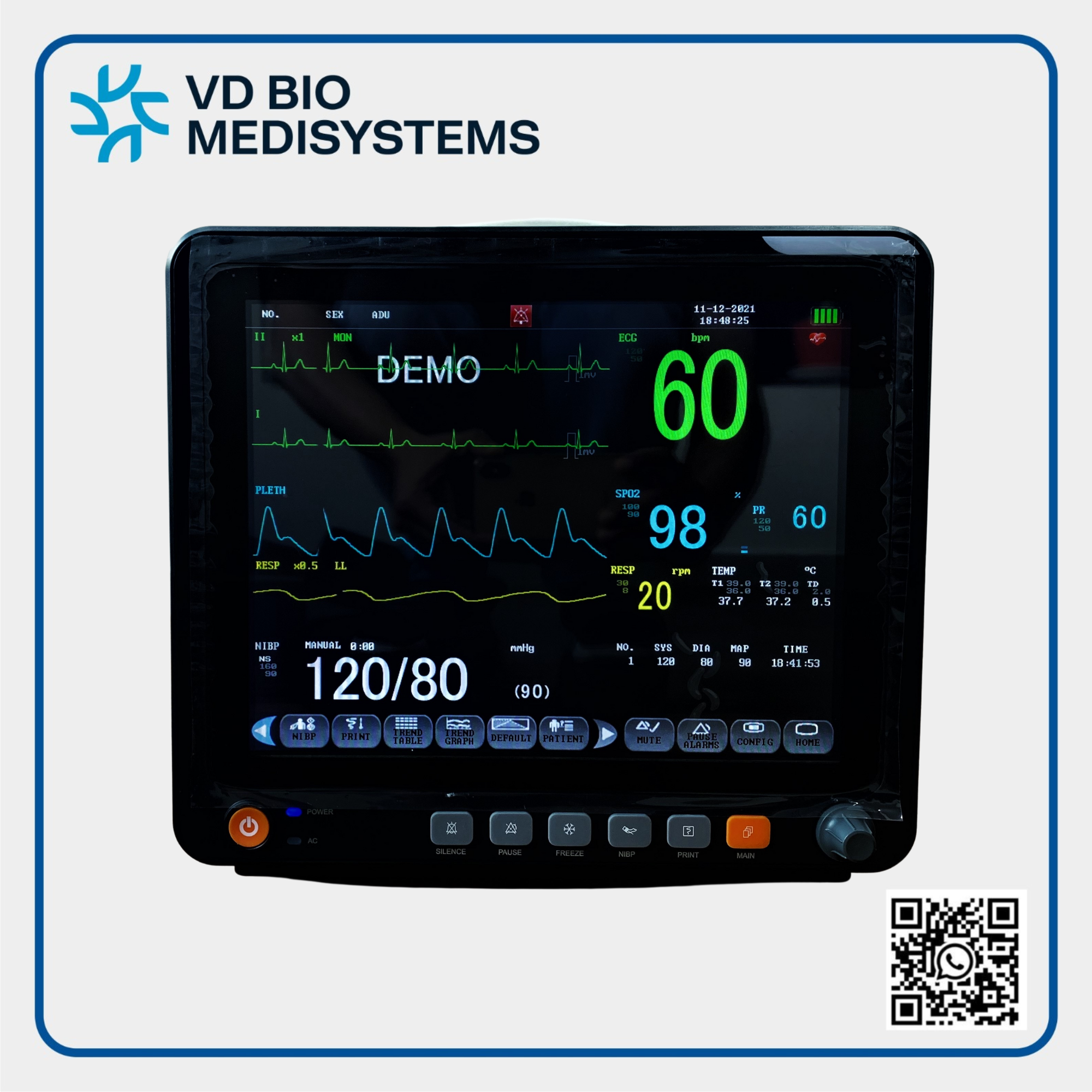 VD Bio Medisystems 5 Para Monitor VD-9000T Image