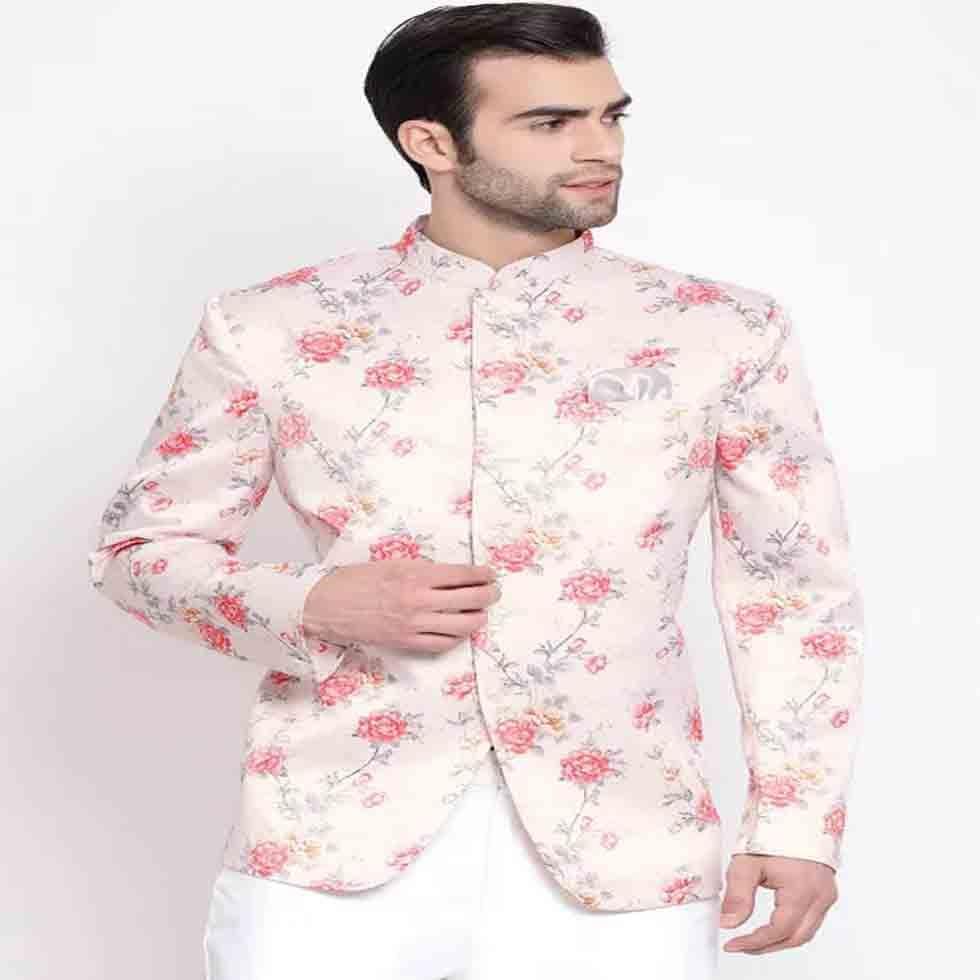 Multicolored Part Wear Floral Print Mens Blazer Online Image