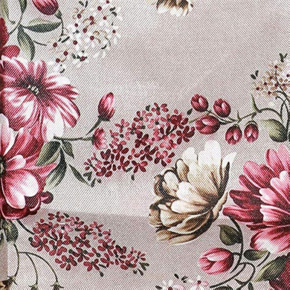 Floral Print Jute Fabric Image