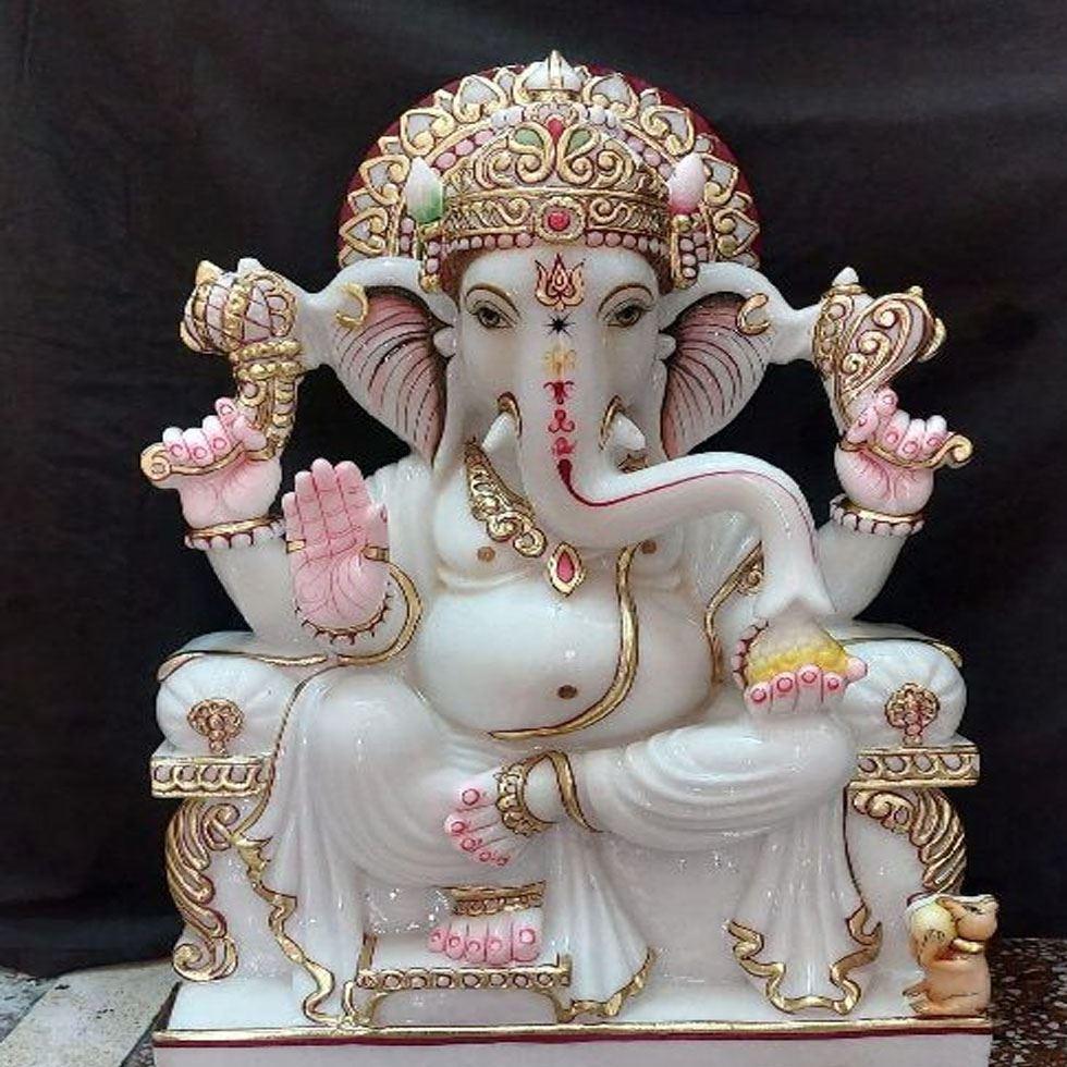 Ganesha Marble Murti Image