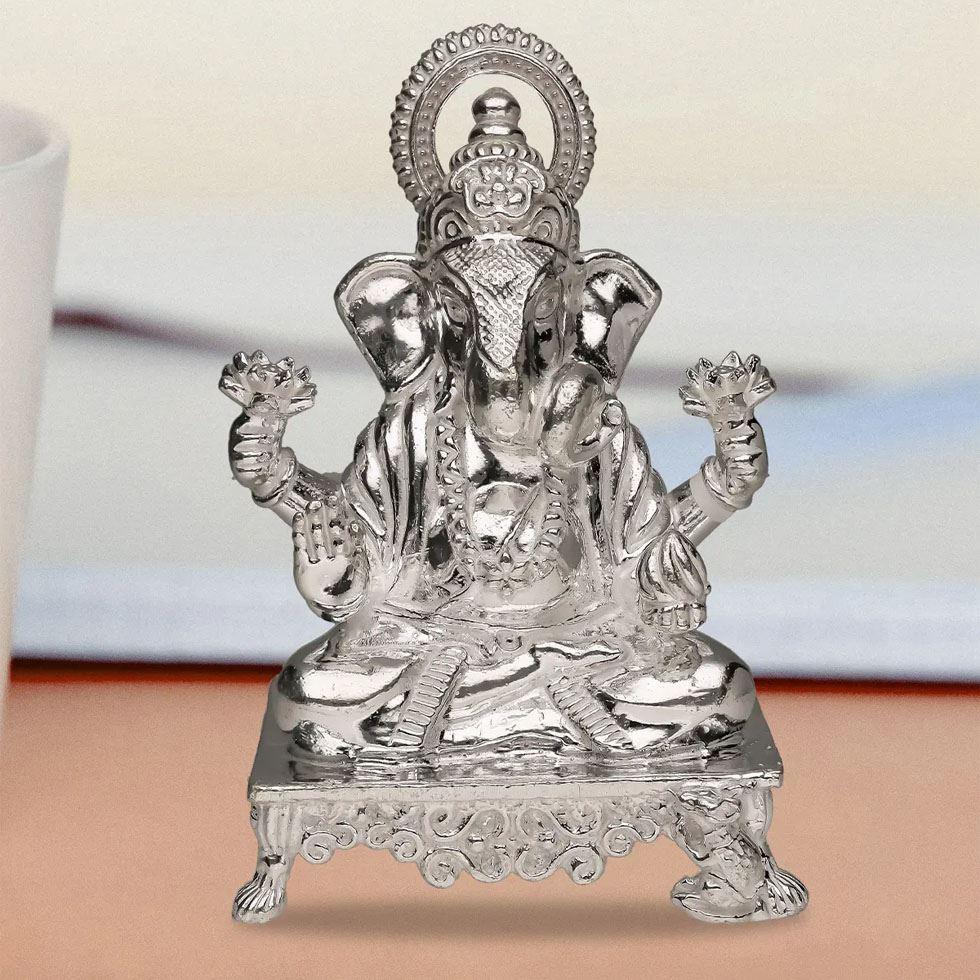 Ganesha Silver Statue Image