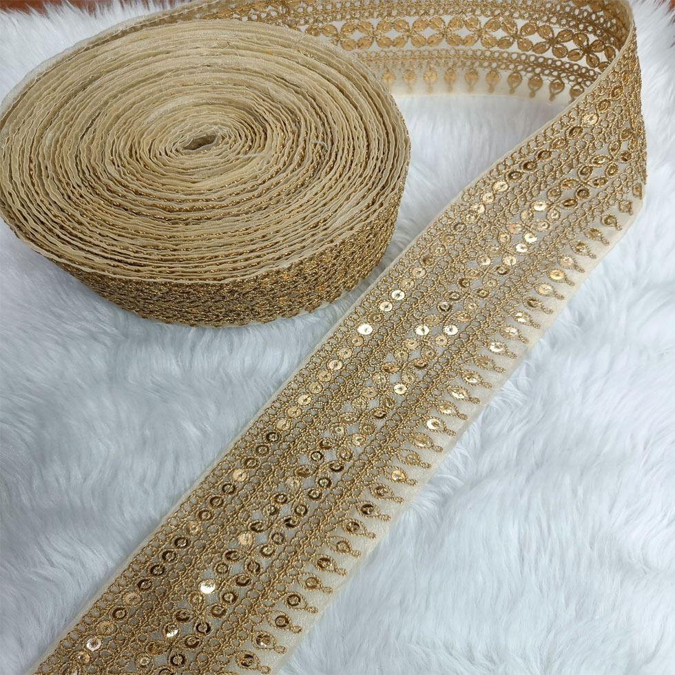 Golden Zari Lace Image