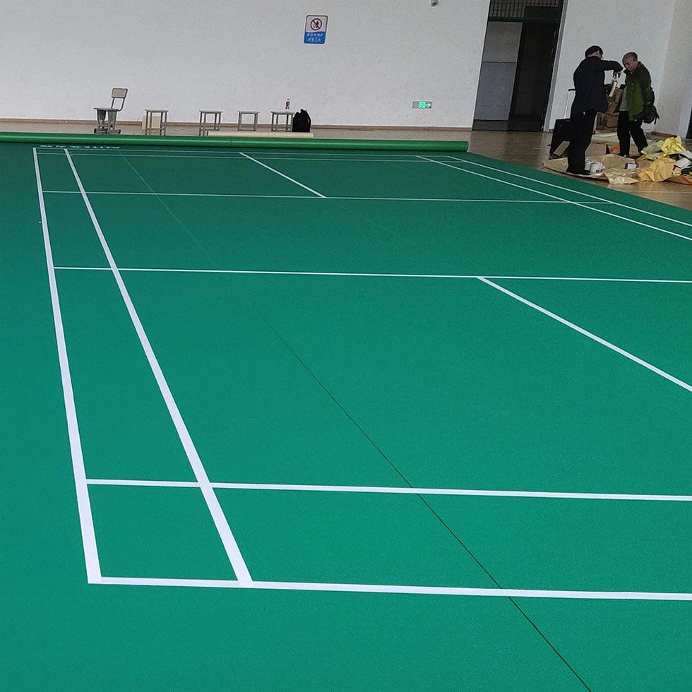 Green Badminton Court Flooring Image