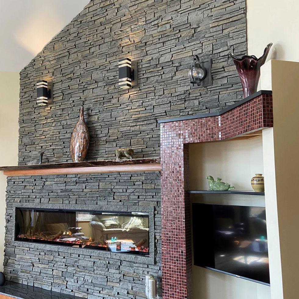 Grey Stone Wall Panel Image