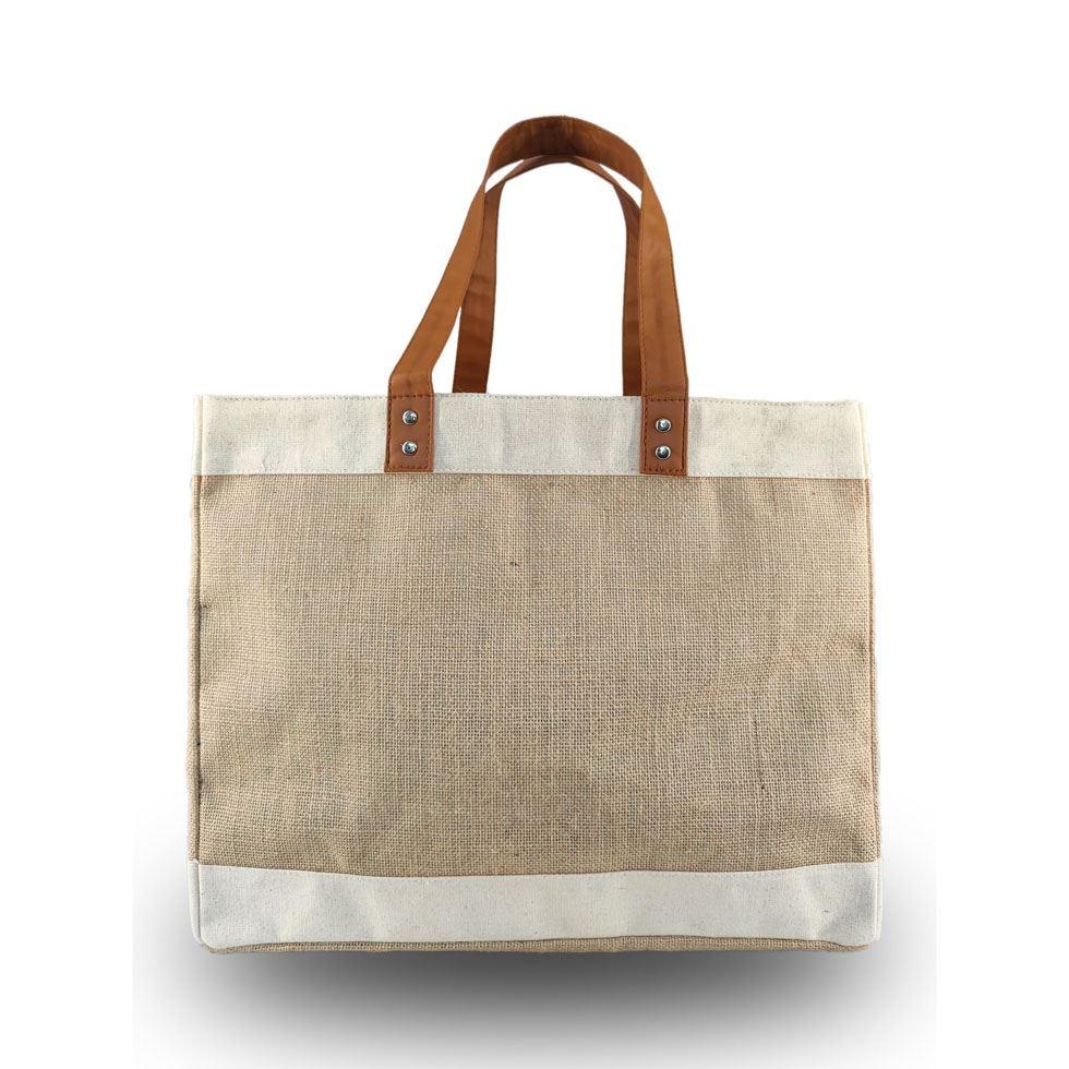 Leather Jute Bag Image