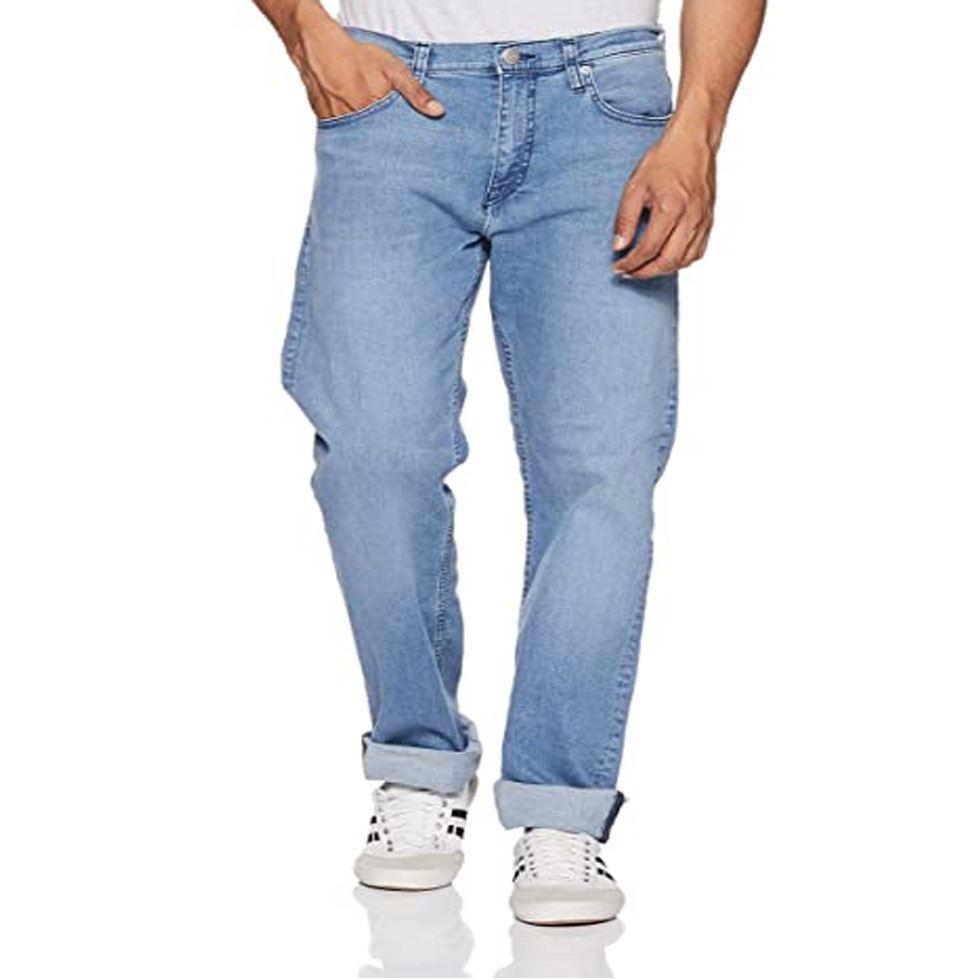 Regular Slim Fit Washed Denim Mens Jeans Pant Low Price Image