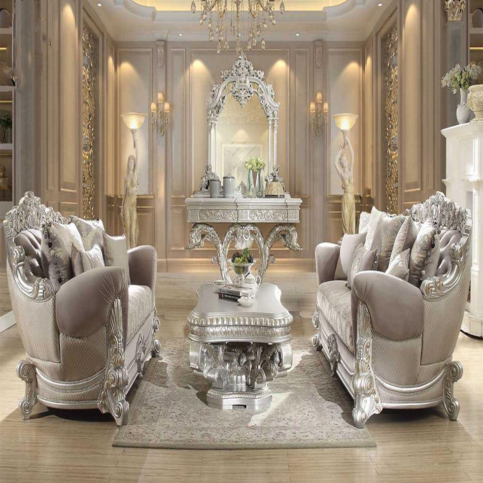 Luxurious Silver Sofa Set Image