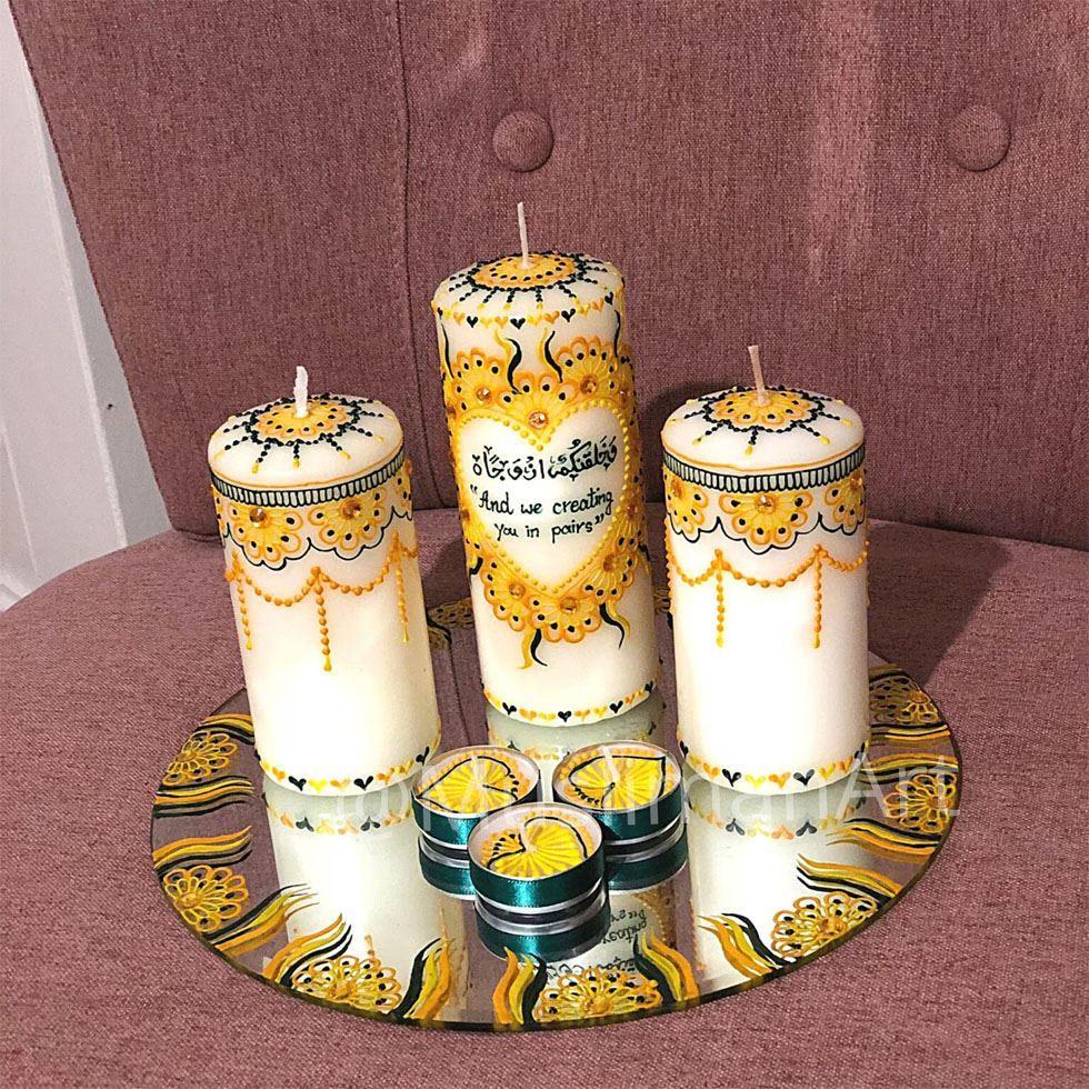 Mehndi Pillar Candle Image