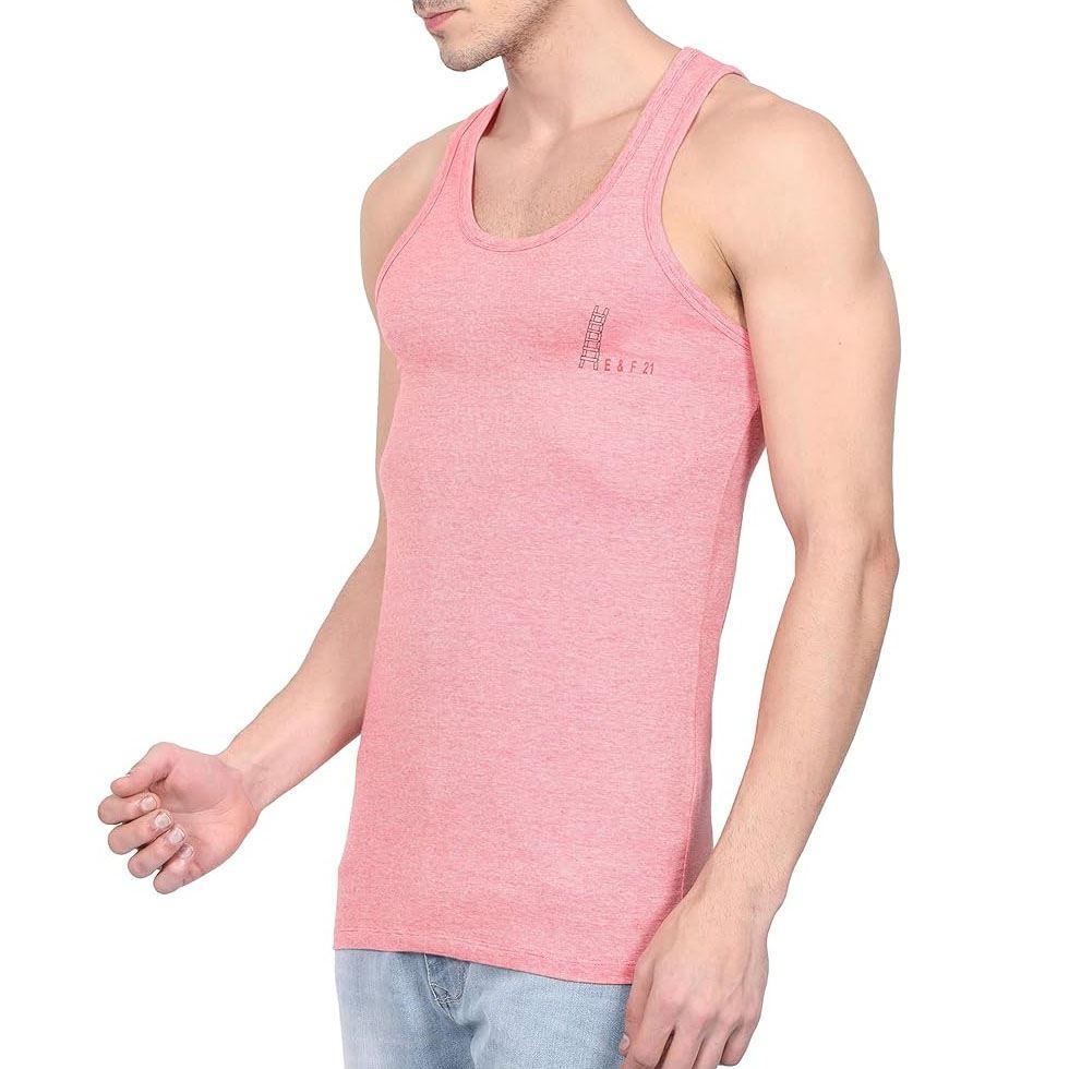 Men's Pink Cotton Vest Image