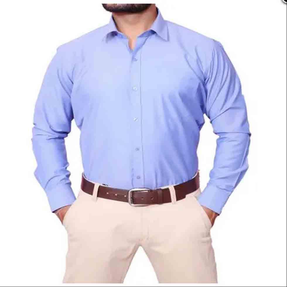 Office Use White Color Mens Formal Shirts Regular Fit Image