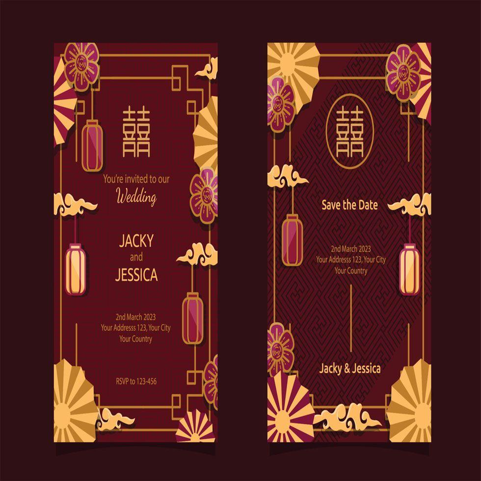 Oriental Wedding Invitation Card Image