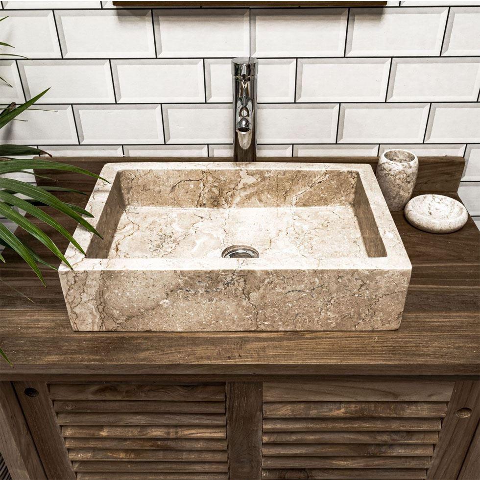 Polished Stone Wash Basin Image