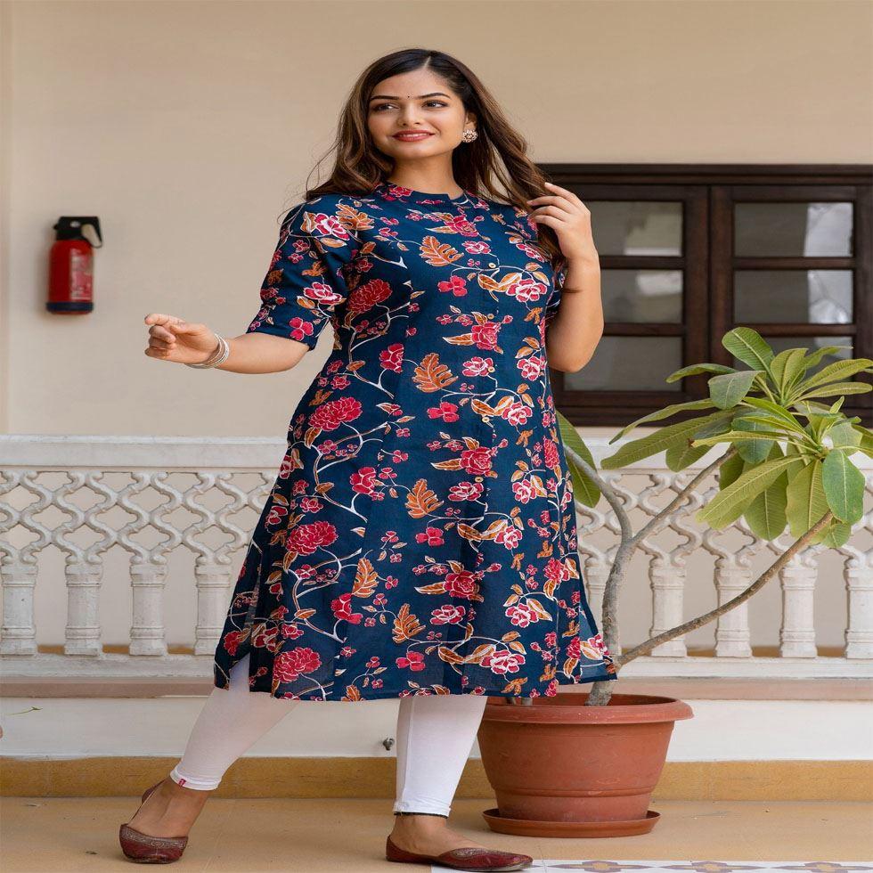 Printed Cotton Kurti Image