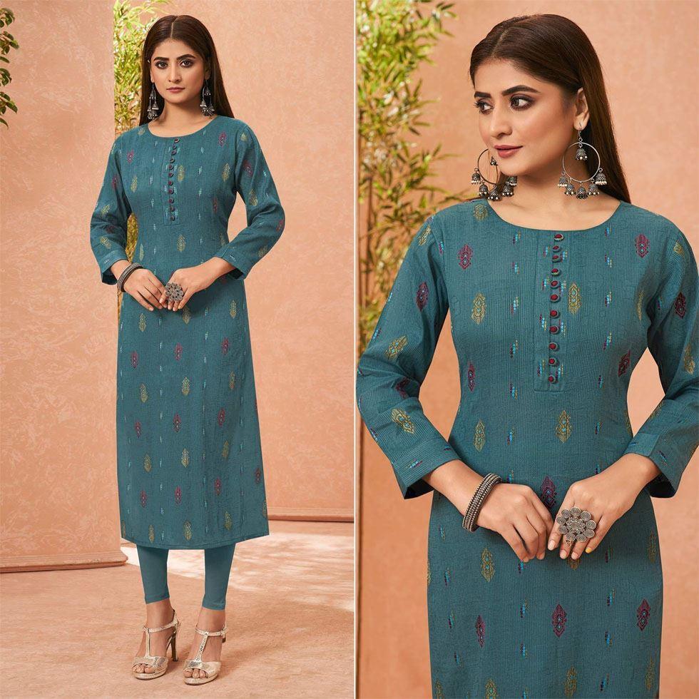 Pure Cotton Embroidered Kurti Image