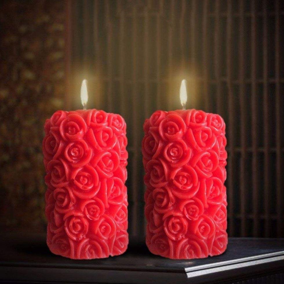 Rose Pillar Candle Image