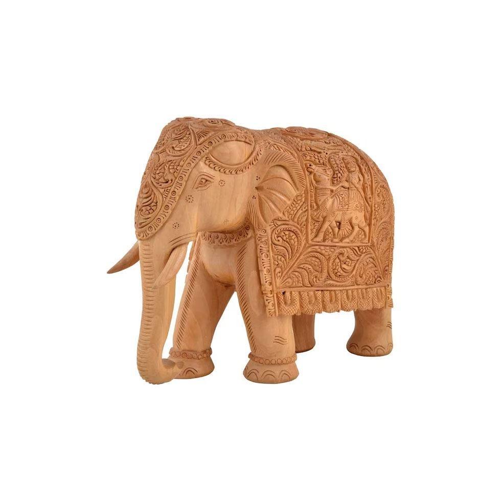 Royal Elephant Wooden Statues Image