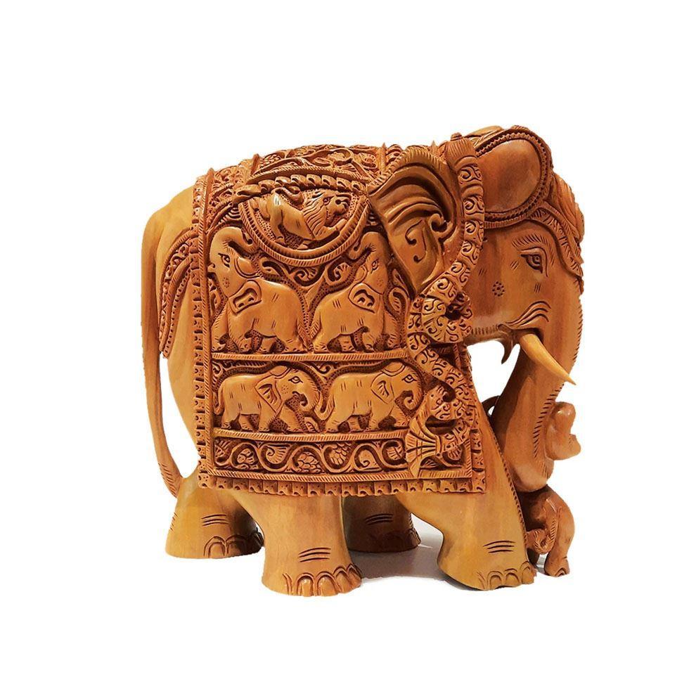 Sandalwood Elephant Carving Image