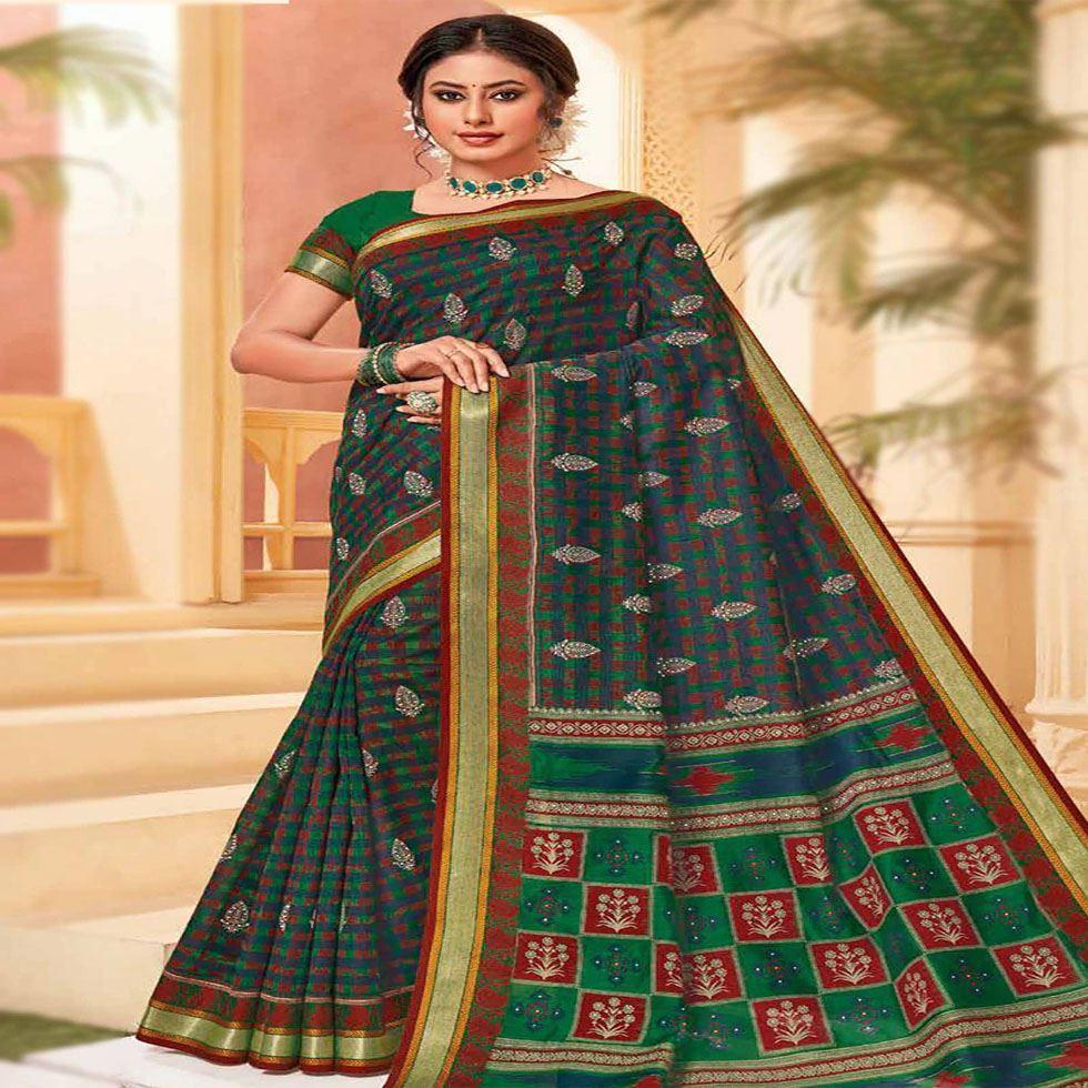 Short Sleeves Cotton Saree Image