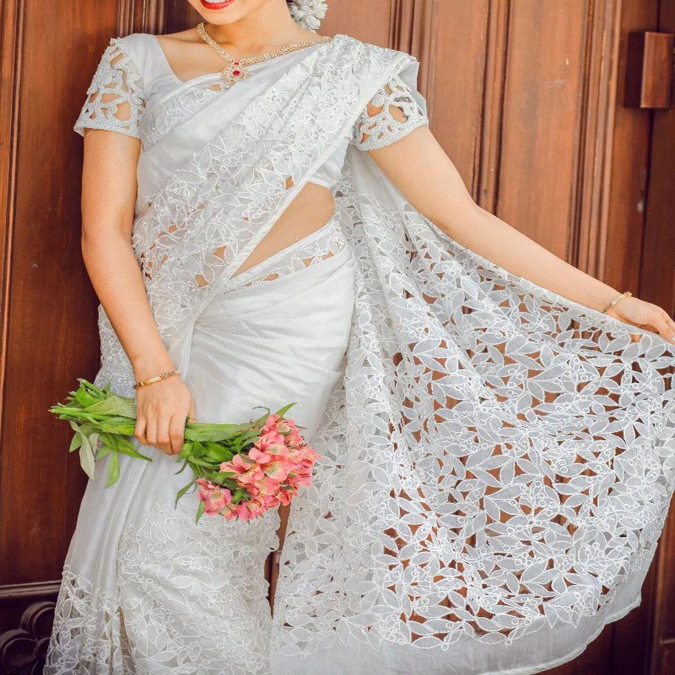 Silk Cut Work Saree Image