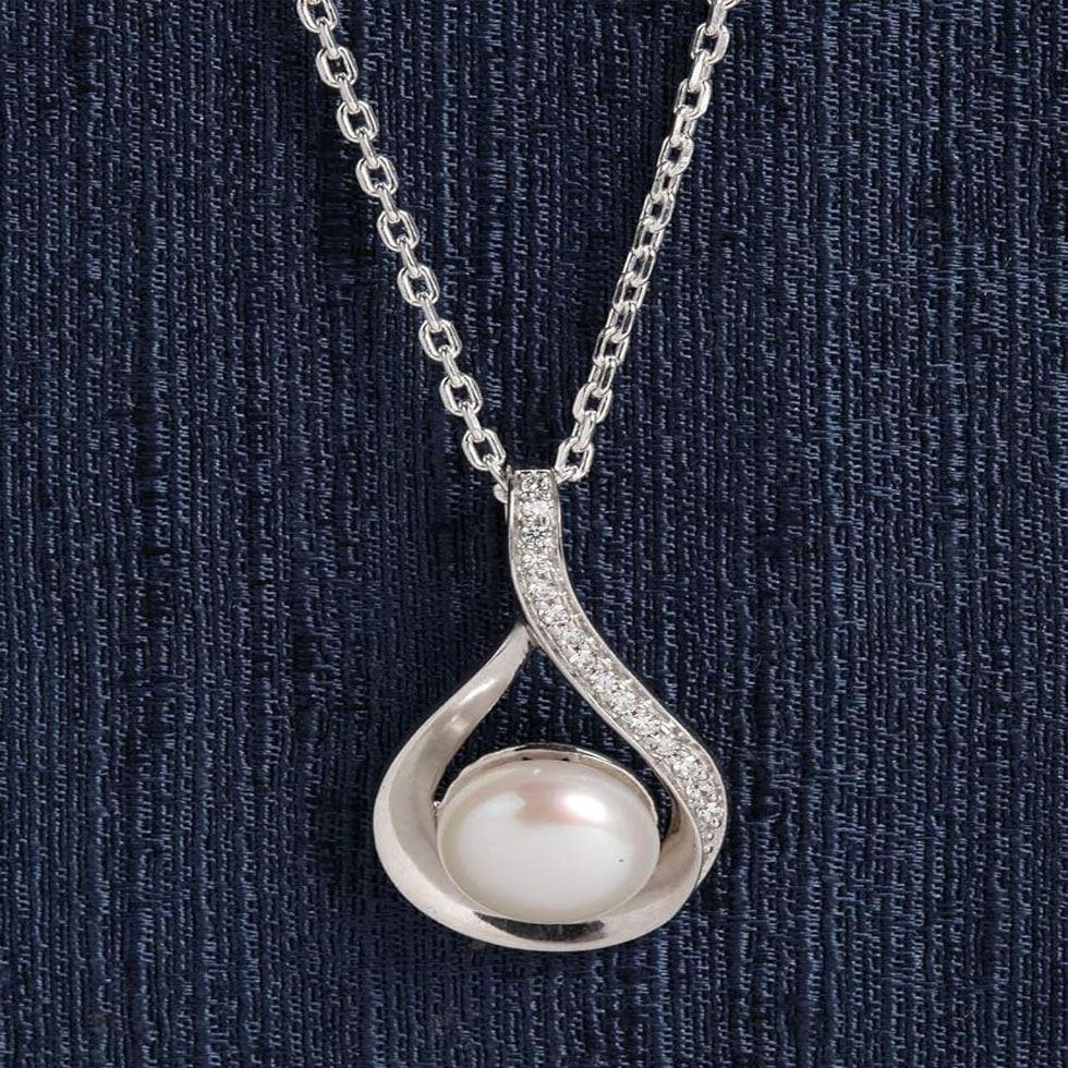 Silver Pearl Pendant Image