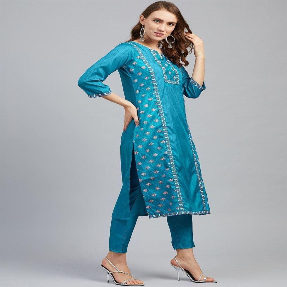 Straight Silk Kurtis Image