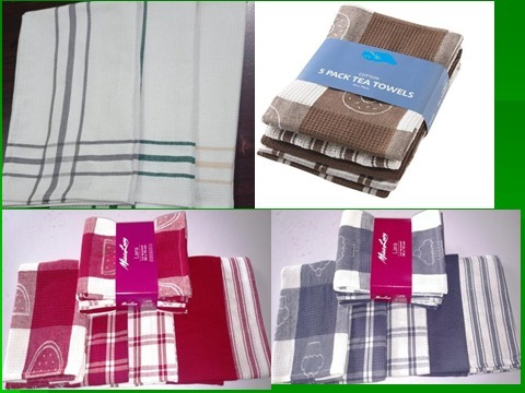 100% Cotton Yarn Dyed Jacquard & Dobby Weave Kitchen Towels: Image