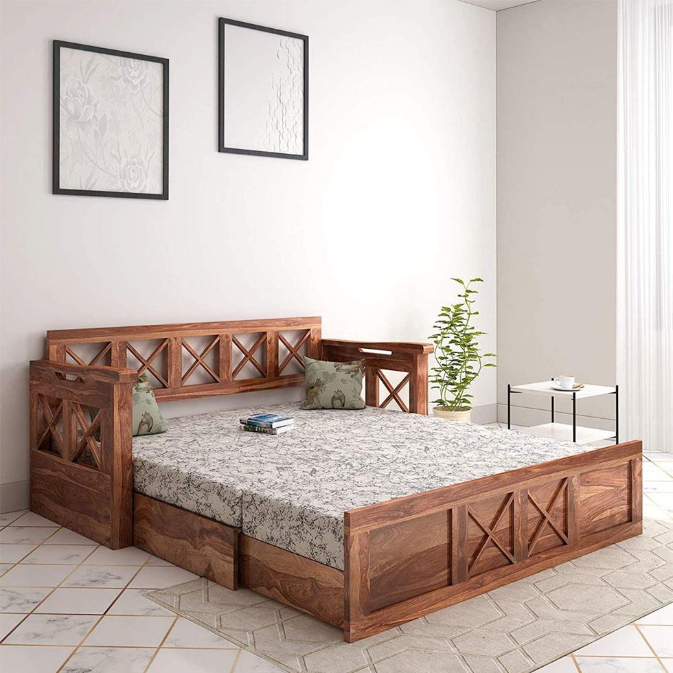 Wooden Sofa Cum Bed Image