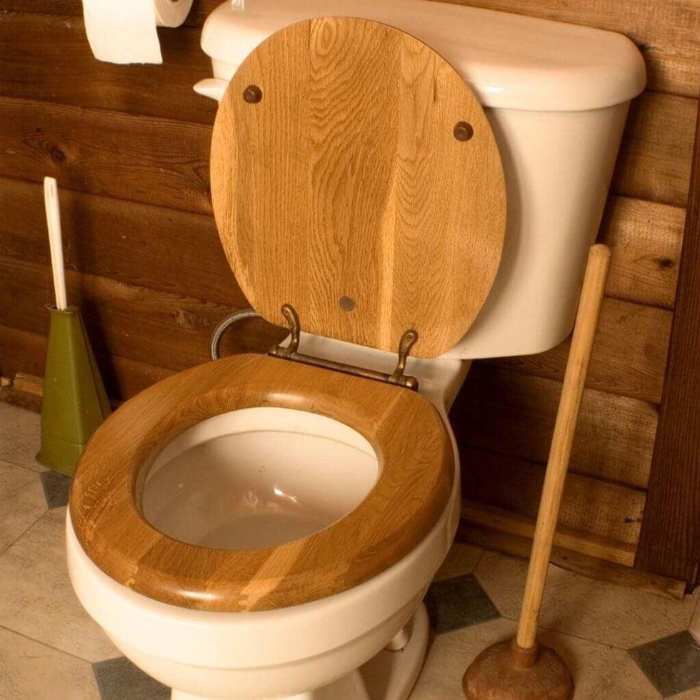 Wooden Toilet Seat Cover Image