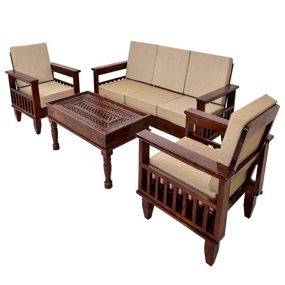 Wooden Upholstery Sofa Set Image